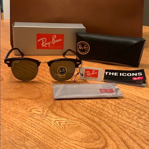 RAY-BAN CLUBMASTER CLASSIC SUNGLASSES - Picture 2 of 8